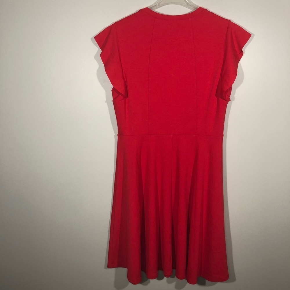 City Chic Flared Red Dress with Cap Sleeves Size S/16 - Picture 10 of 11